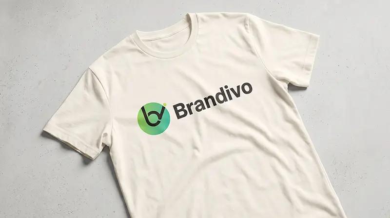 Brand logo mockup printed on a t-shirt